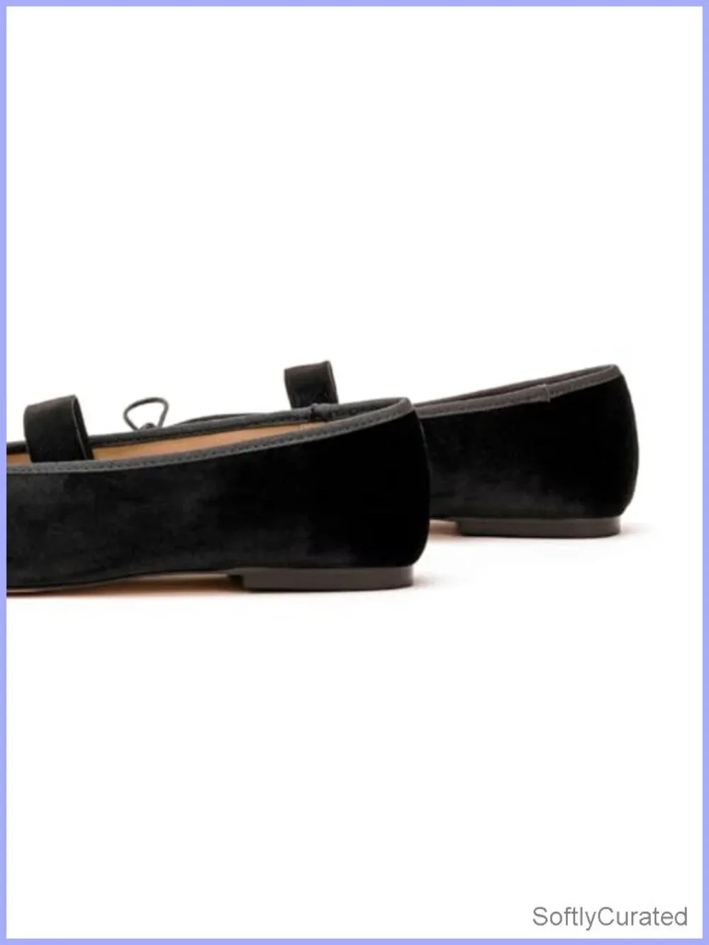 Velvet Mary Jane Ballet Flats Round Toe Ballerinas Comfortable
